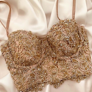 The Anya Bralette - Embellished bralette, beaded, sequin, bralette, top, croptop, bra