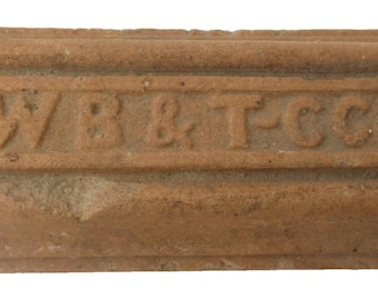 WB & T-C Co Unusual Unique Red Handmade Brick Paperweight Advertising
