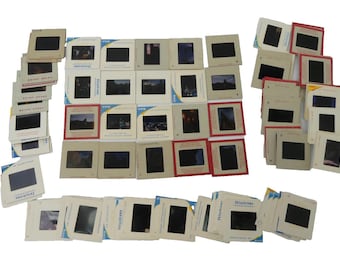Mixed Lot of 100 Vintage 1960’s 70’s 35mm Film Slides Vacation People Buildings