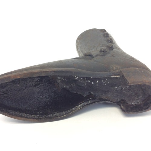 Old Used shops Cast Iron Metal Western Ladies Boot Tip Jar Decorative