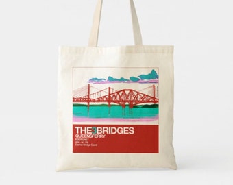 3 Bridges Tote Bag - EddTone | Lightweight | foldable | Long-handled Shopper