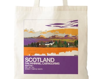 Dalwhinnie Tote Bag - EddTone | Lightweight | foldable | Long-handled Shopper