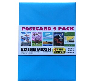 Edinburgh Postcard 5Pack "Love the Burgh" 5x7" Art Postcards