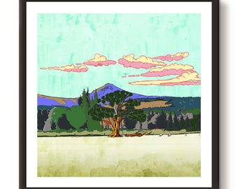 Goatfell Arran, Escocia, impresión Giclée de 10 x 10 pulgadas