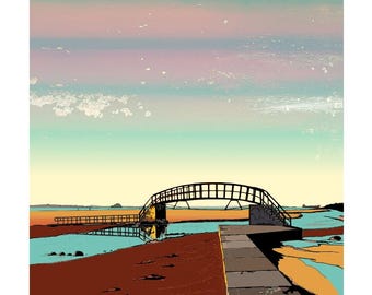 Belhaven Mood - Dunbar, Escocia, Impresión Giclée de 10 x 10 pulgadas