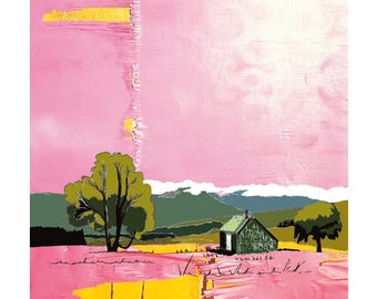 Antiguo cobertizo de hojalata - Argyle y Bute, Escocia, impresión Giclée de 25 x 25 cm