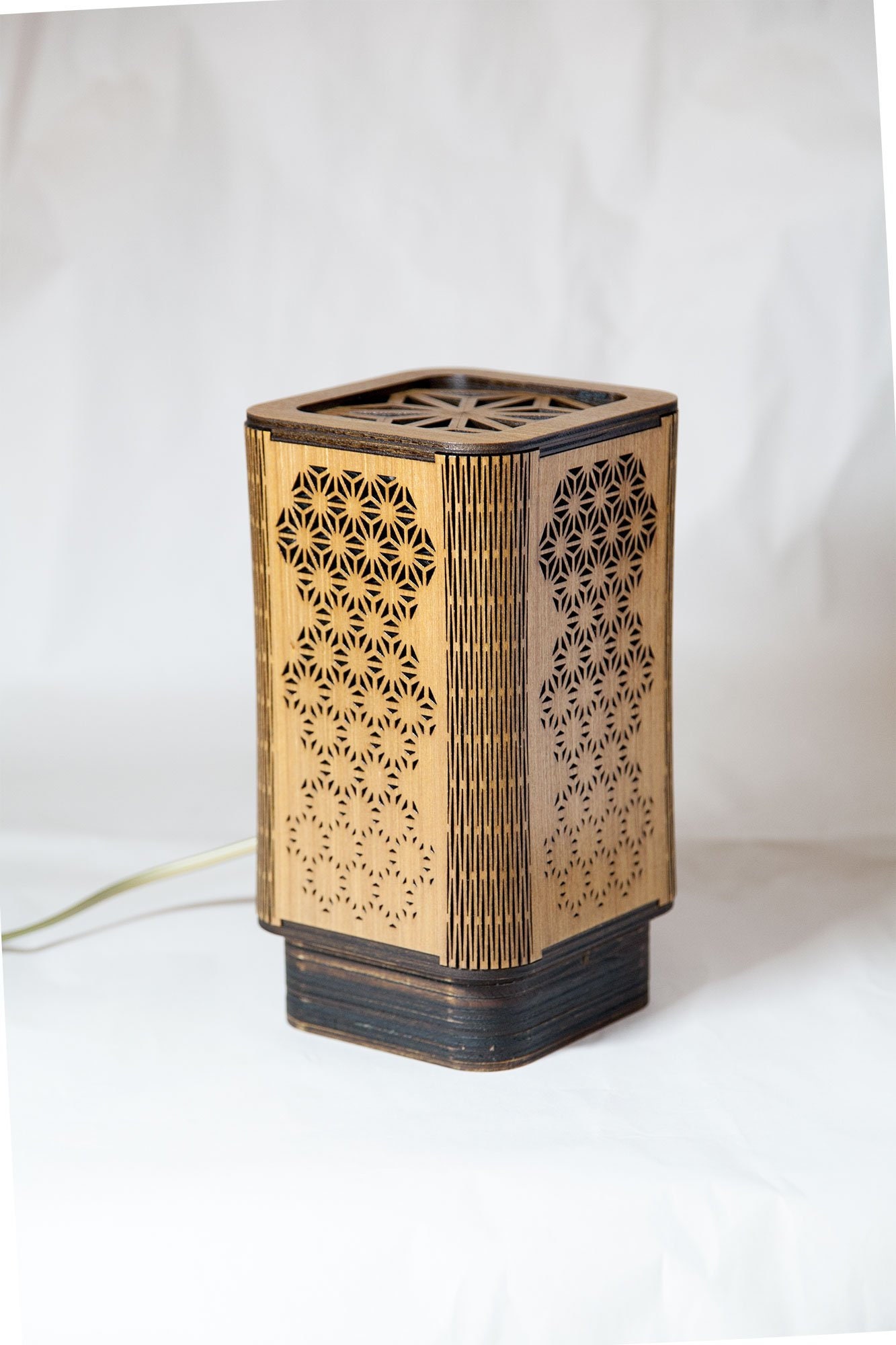 CNC Laser Wood Cut Table Lamp with Botanical Leaves Pattern · Creative  Fabrica