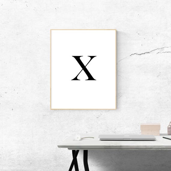 X Letter Alphabet Wall Print Wall Art Wall Decor Etsy