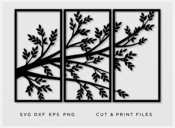 Room divider,  Triptych, Tree of Life, Wall Art, Tree of Life, Tree cut file, Raumteiler, tree svg, Paravent, Vinyl Cutting, Laser Engraving
