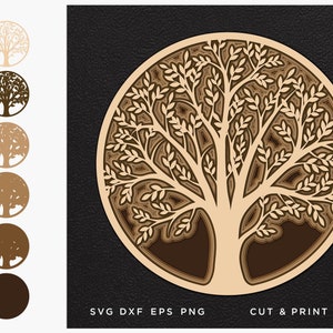 Tree of Life, Tree of Life svg, Tree cut file, SVG by layers, CNC plan, Layered svg, Engraving, Tree svg, Svg files for cricut,  Laser cut