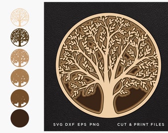 Tree of Life, Tree of Life svg, Tree cut file, SVG by layers, CNC plan, Layered svg, Engraving, Tree svg, Svg files for cricut,  Laser cut