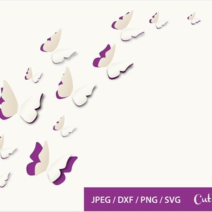 Modèle de papillons, fichier de coupe de papier, Papillons SVG, Travaux de papier coupé, papillon de SVG, fichiers de découpage pour le studio de silhouette et coupe de cricut