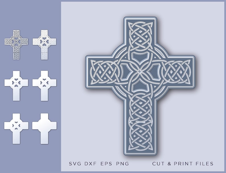 Download Celtic Cross SVG Cut file Multilayer 3D Vector Celtic | Etsy
