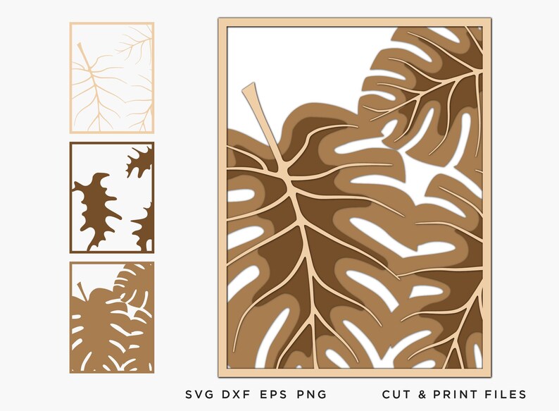 Download Monstera leaves 3d Tree of Life svg cut file SVG by | Etsy