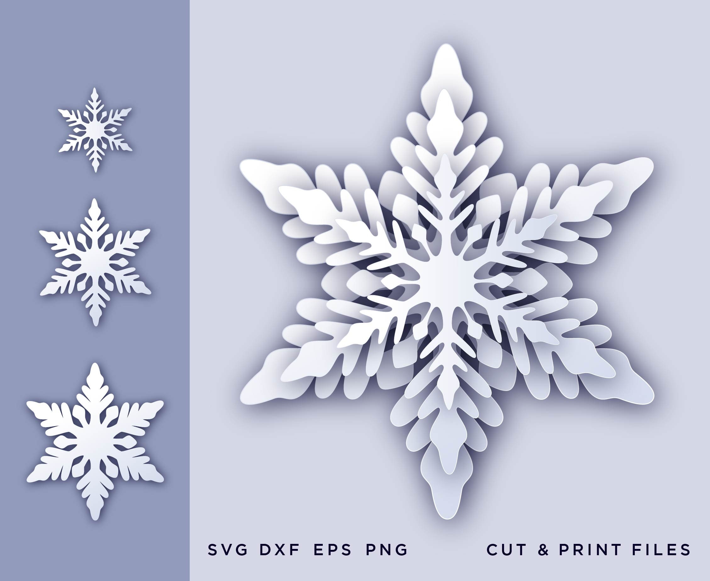 Download Christmas Snowflake Svg Snowflake 3d Svg Snowflake Layers Etsy