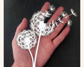 Dandelion, Flowers Papercut Template, Cricut files, Laser cut files, Paper Cut Art, Machine Cut