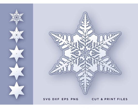 Laser Cut 3D Snowflakes File Bundle - Set of 12
