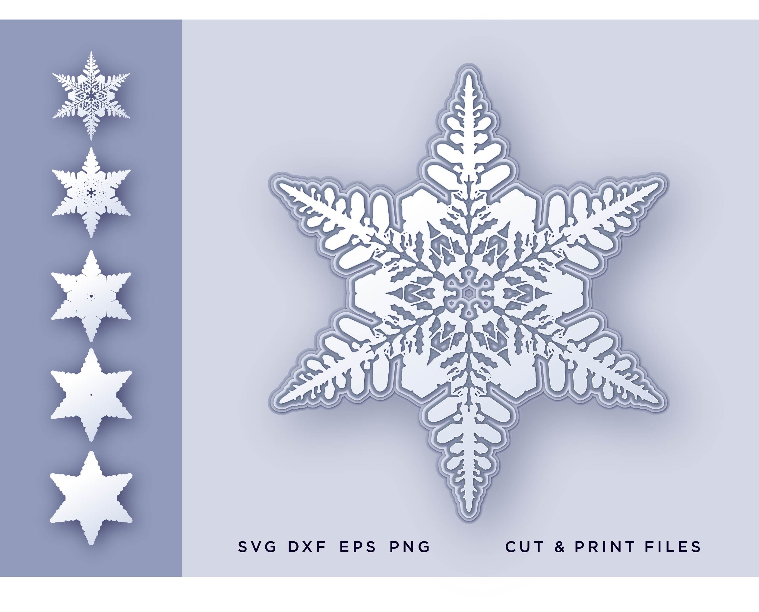 Download Christmas Snowflake Svg Snowflake 3d Svg Snowflake Layers Etsy