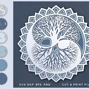 Yin Yang, Tree of Life, Tree of Life svg, Tree cut file, SVG by layers, CNC plan, Layered svg, Gravure, Tree svg, Svg files for cricut Yin Yang,