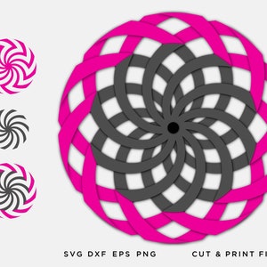 Optische illusies machine, 3D Vector, SVG door lagen, Cricut DIY, cnc plan, kinetische sculptuur, snijden bestand, laser cut, png, dxf, eps, svg