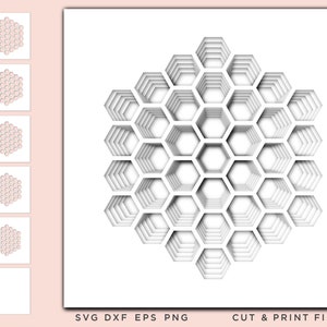 Geometria sacra SVG, Taglia file Mandala, Taglia Mandala multistrato, Modelli digitali geometrici 3D, Dxf Svg Eps, SVG per strati, Cricut FAI-da-te, Laser
