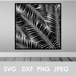 Leafs svg, Palm leafs svg, palm cut file, palm panel svg, palm dxf, palm vector, palm clip art, Palm wall , Wall art, palm wall, Palm svg