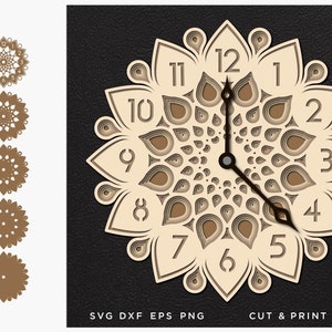Download Wall Clock Svg Cut File Mandala Multilayer Mandala 3d Etsy