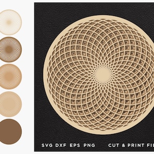 Mandala SVG, Taglia file Mandala, Taglio multistrato Mandala, 3D Geometric modelli digitali, Dxf Svg Eps, SVG a strati, Cricut fai da te, Laser, Cnc