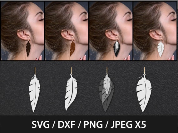 Leather earring svg, Stacked Earring, Earrings svg, Earrings dxf, Earring Feather, Earring Feather, Earrings Acrylic, Earrings Leather