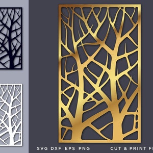 Wall panel SVG, Tree cut file, Tree cut out, Tree dxf, Tree vector, Wall panel, Vinyl Cutting, Laser cut tree, Tree svg