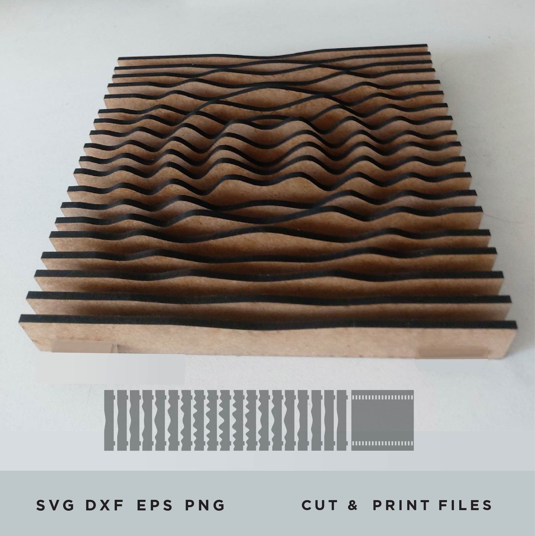 I*0様 GRANCY Volume Layered Design MA-1・M Parametric Waves Layered, Laser Cut File, MDF 3mm/0,12inch, Laser
