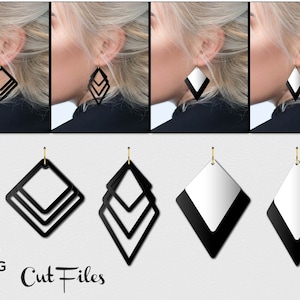 Stacked Earring, Earring svg, Earrings dxf, Tear Drop, Pendant svg, Teardrop Earrings, Earrings Acrylic, Leather earring svg, Earrings Wood