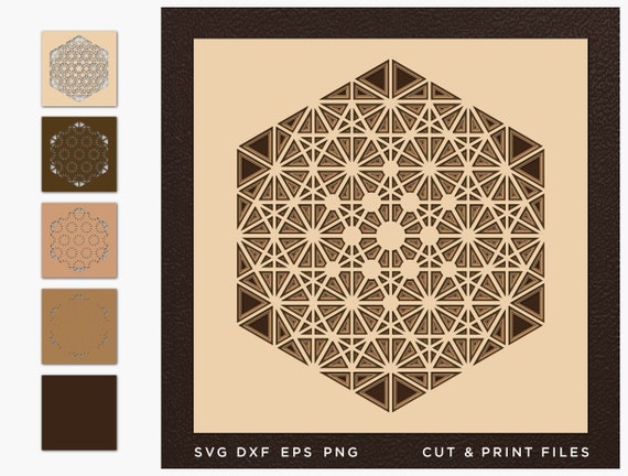 Sacred geometry Svg, Cut file Mandala, Cut multilayer Mandala, 3D Geometric digital templates, CNC plan, SVG by layers, Cricut DIY, Laser