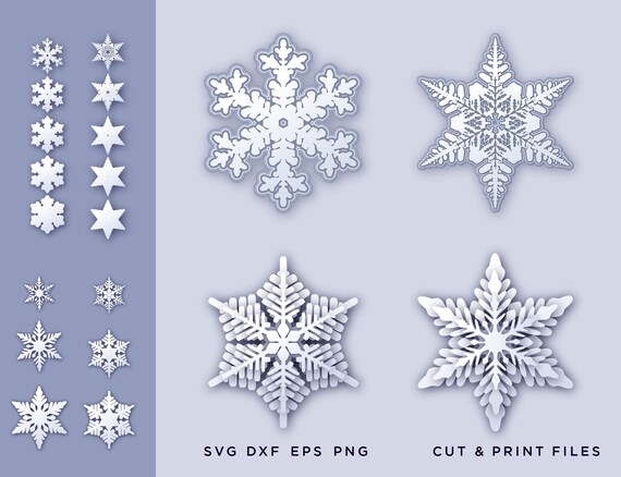 Download Christmas Snowflake Svg Snowflake 3d Svg Snowflake Layers Etsy