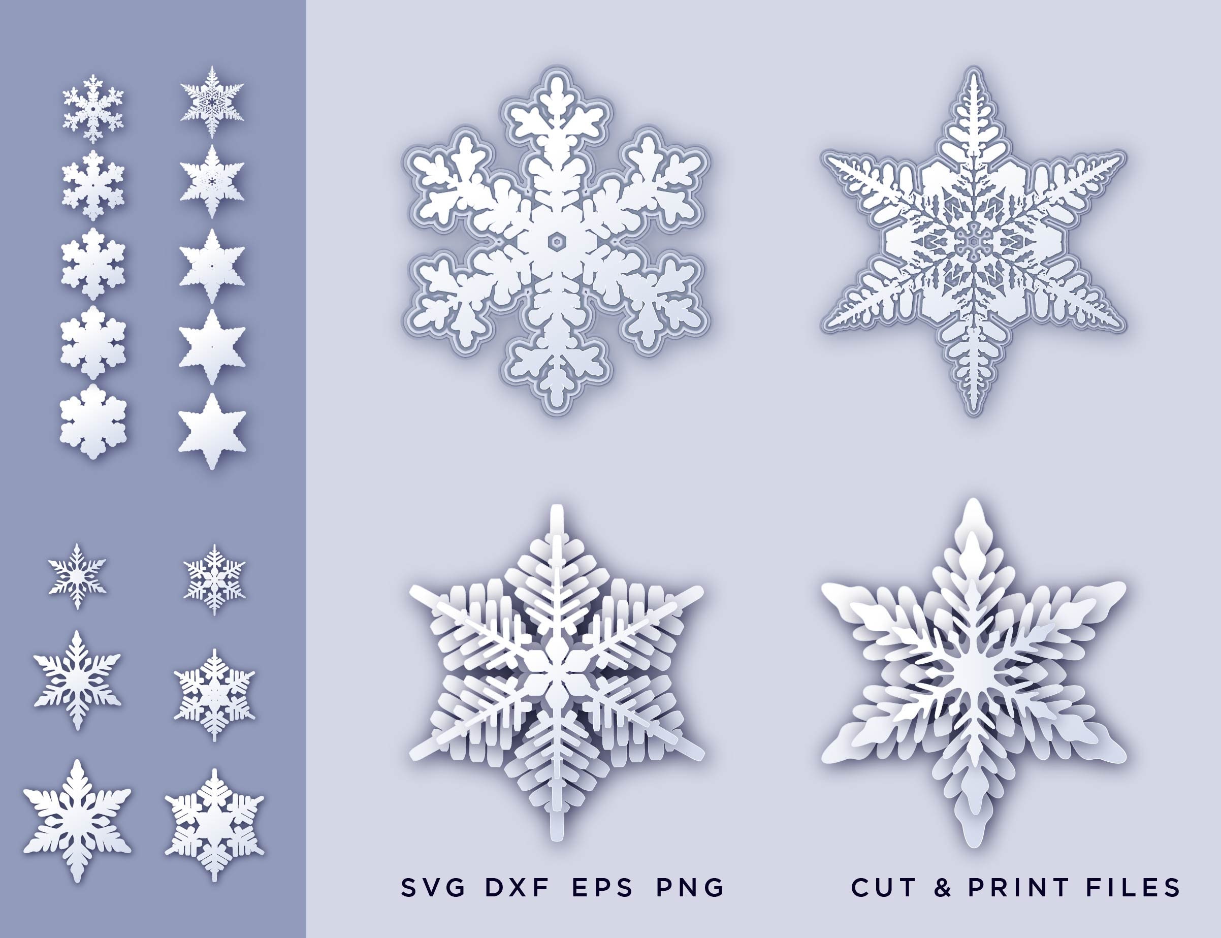 Download Christmas Snowflake Svg Snowflake 3d Svg Snowflake Layers Etsy