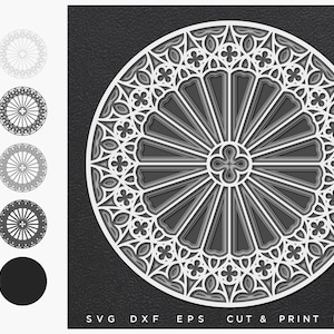 Mandala SVG, Cut file Mandala, Cut multilayer Mandala, 3D Geometric digital templates, Dxf Svg Eps, SVG by layers, Cricut DIY