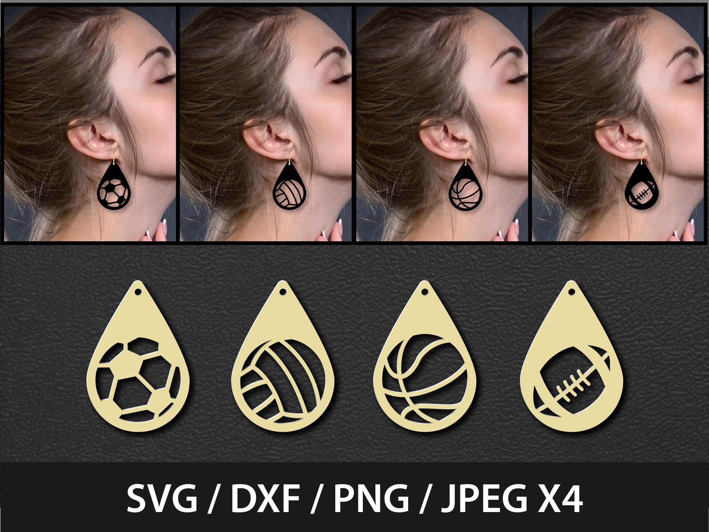 Sport Ball Earrings Sport Earrings Svg Earrings SVG Tear Etsy