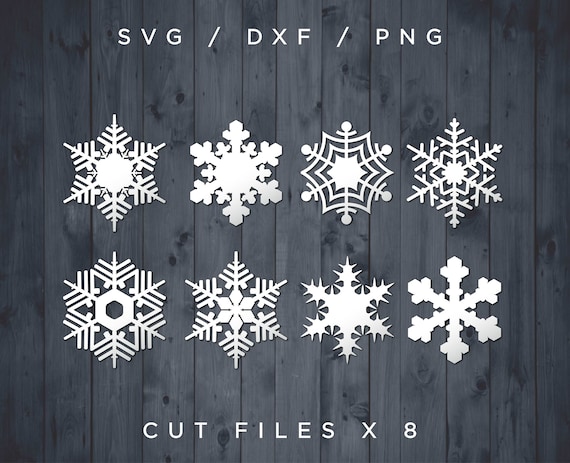 8 Navidad copo de nieve pendiente svg, copo de nieve svg - copo de nieve  clipart - silueta de copo de nieve, copos de nieve cricut archivos de  corte