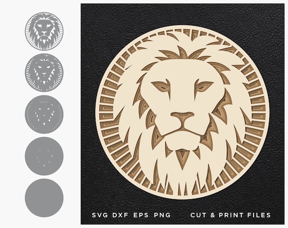 Download Lion Svg 3d Cut File Lion Cut Multilayer 3d Geometric Etsy
