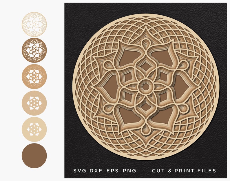 Mandala SVG Cut file Mandala Cut multilayer Mandala 3D | Etsy