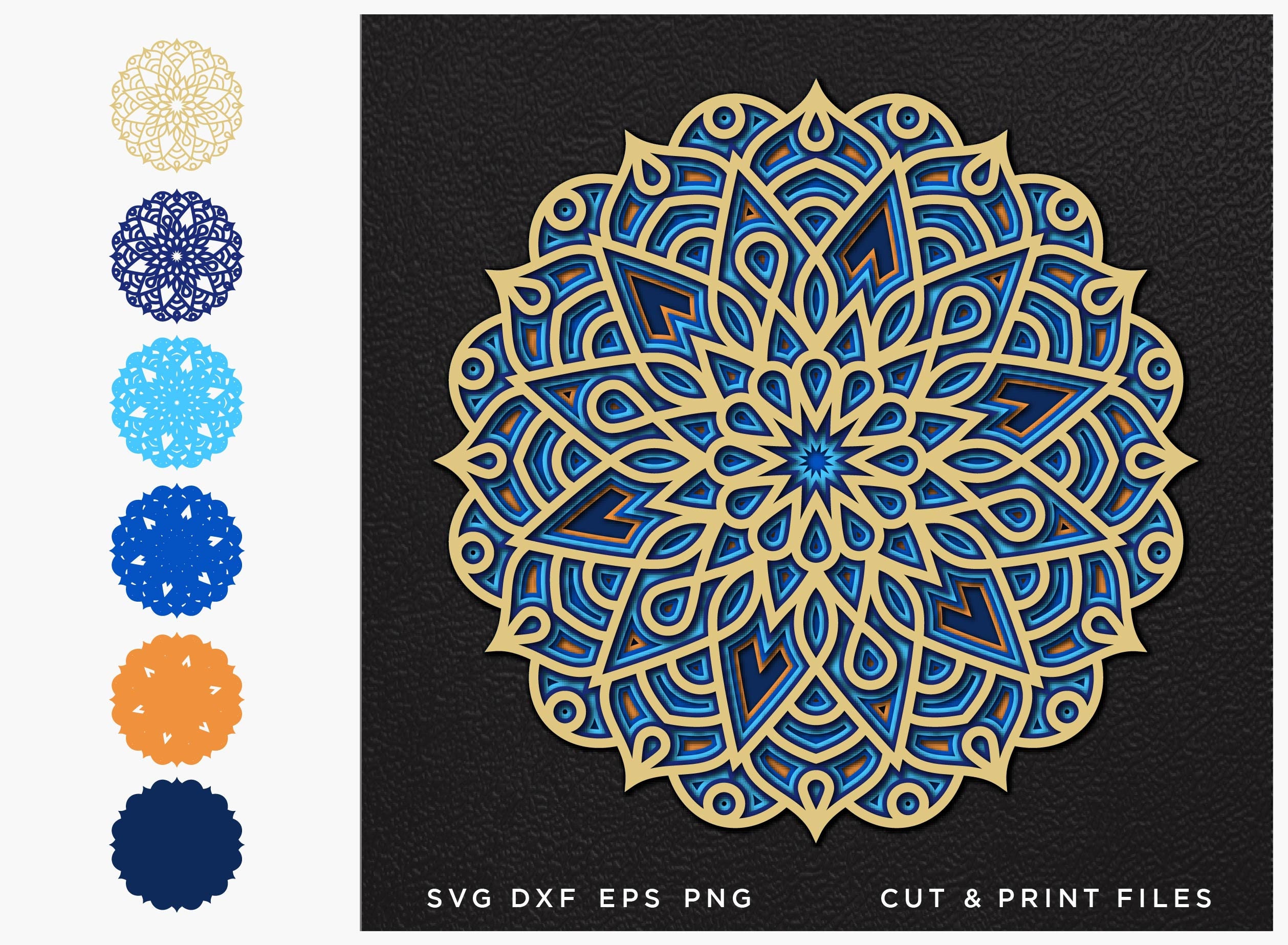 Download Mandala Svg Cut File Mandala Cut Multilayer Mandala 3d Etsy