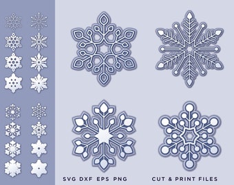 Christmas snowflake svg, Snowflake 3d svg - snowflake layers - snowflake layered, cricut cut files, papercut, Layered Christmas Ornament