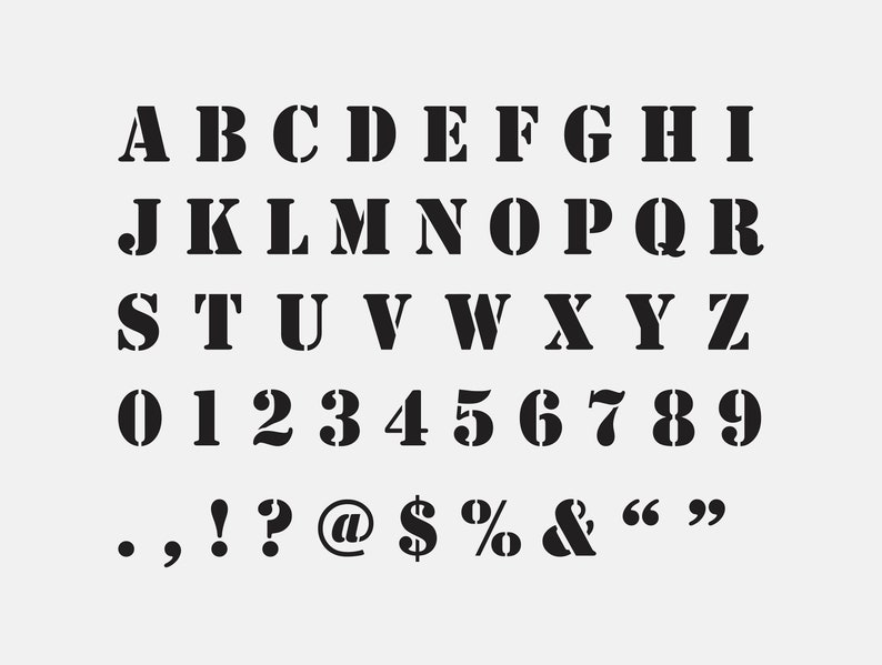 Download Alphabet svg Army font svg Stencil Letters Svg Stencil | Etsy