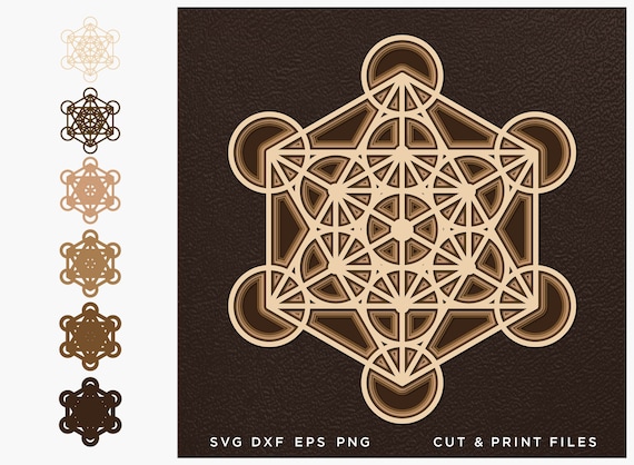Sacred geometry SVG, Cut file Mandala, Cut multilayer Mandala, 3D Geometric digital templates, Dxf Svg Eps, SVG by layers, Cricut DIY, Laser