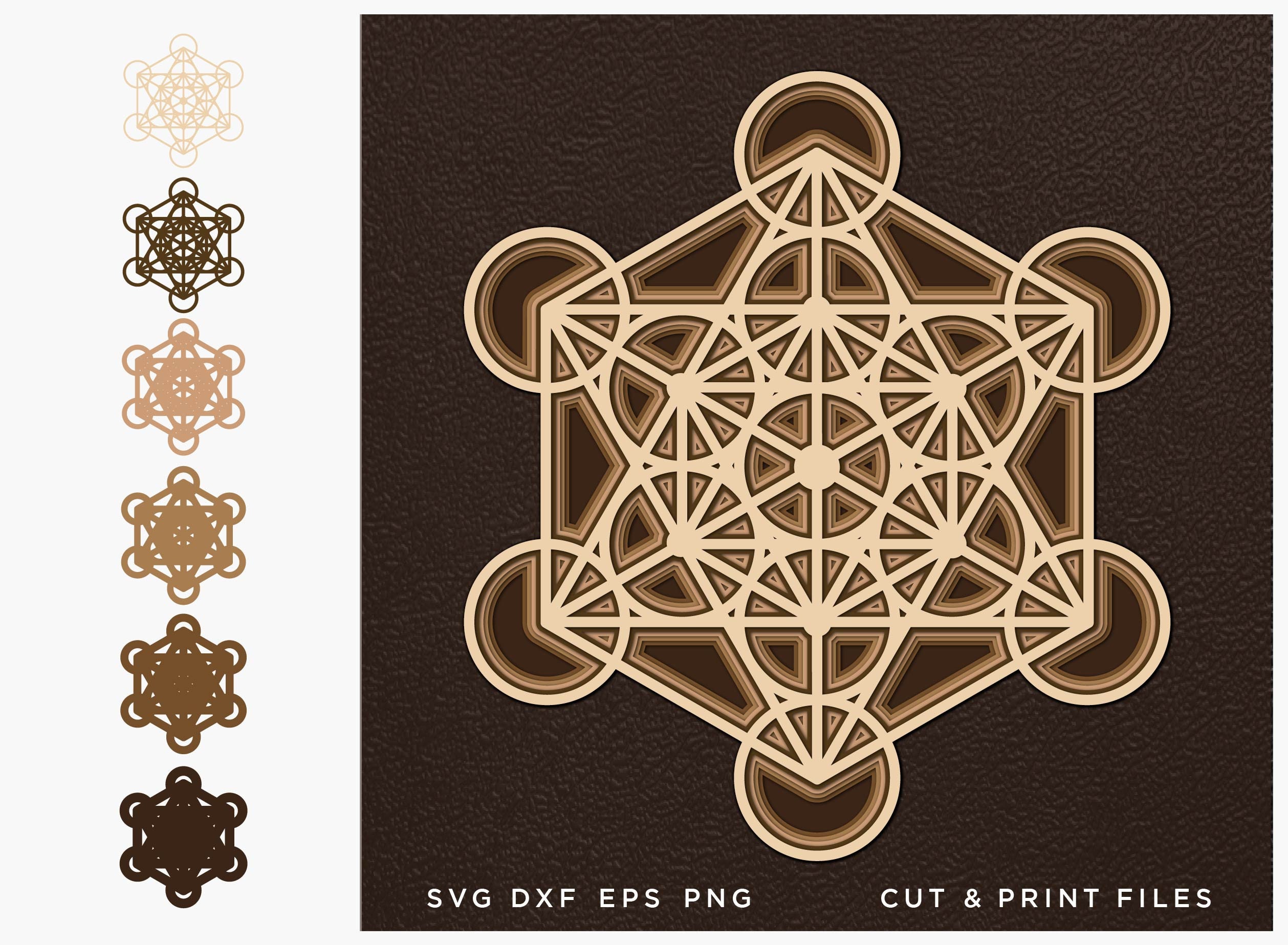 Sacred geometry SVG Cut file Mandala Cut multilayer Mandala Etsy
