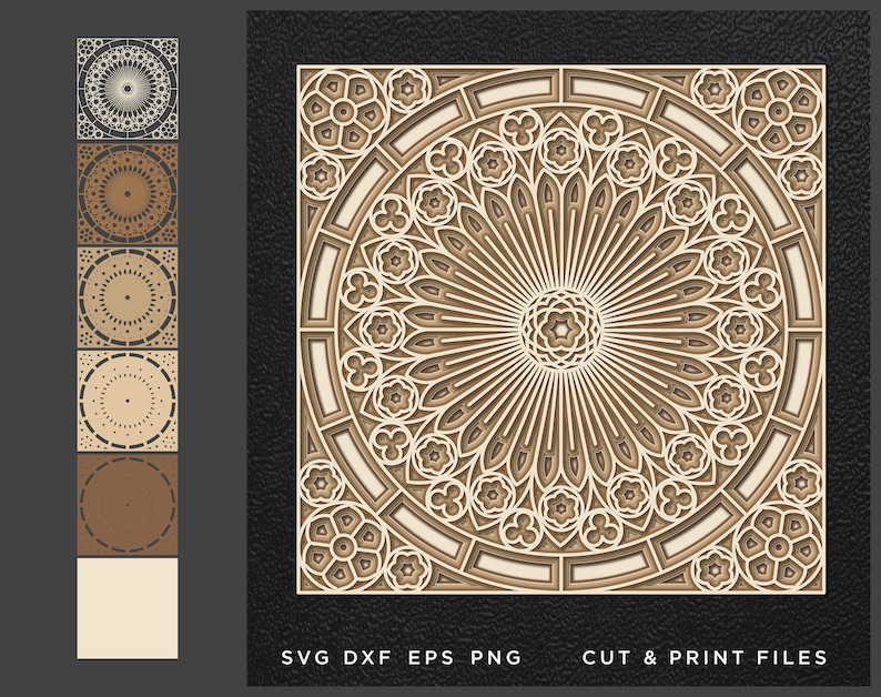 Download Mandala SVG Cut file Mandala Cut multilayer Mandala 3D | Etsy
