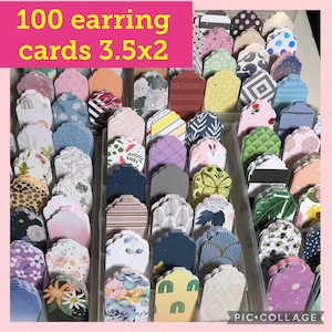 100 mixed earring cards for display shipping or holders size 3.5x2