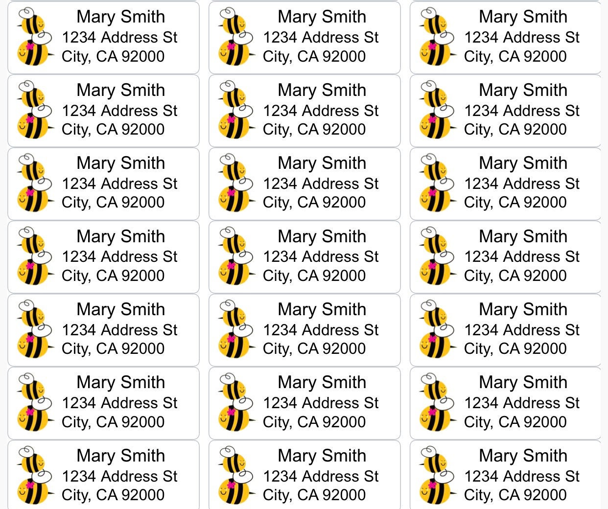 60ct Bee Custom address return labels Etsy