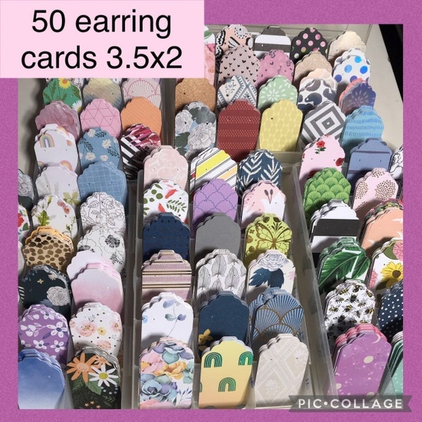 50pc assorted earring display cards size 3.5x2