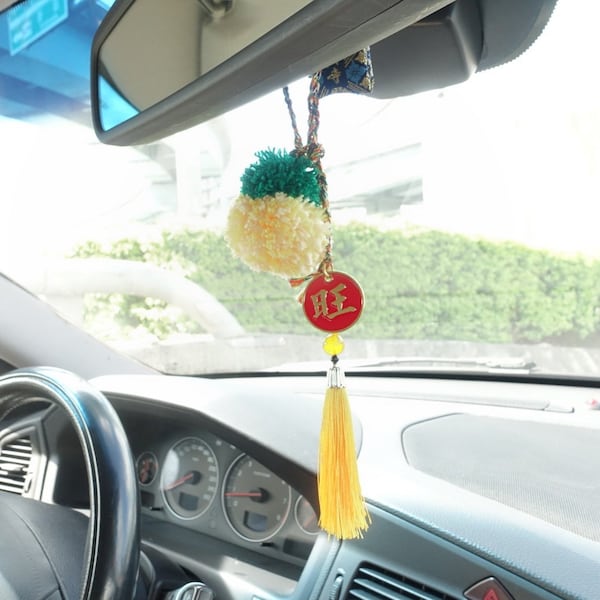 Charme de rétroviseur de voiture, cadeaux de mariage chinois, symbole de chance, accroche-porte Feng shui, porte-clés de voiture, breloque pompon de voiture